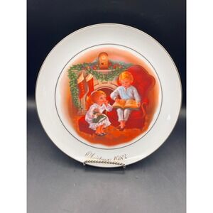 Avon Christmas Memories 1983 Plate Enjoying Night Before Christmas 3rd Ed In Box